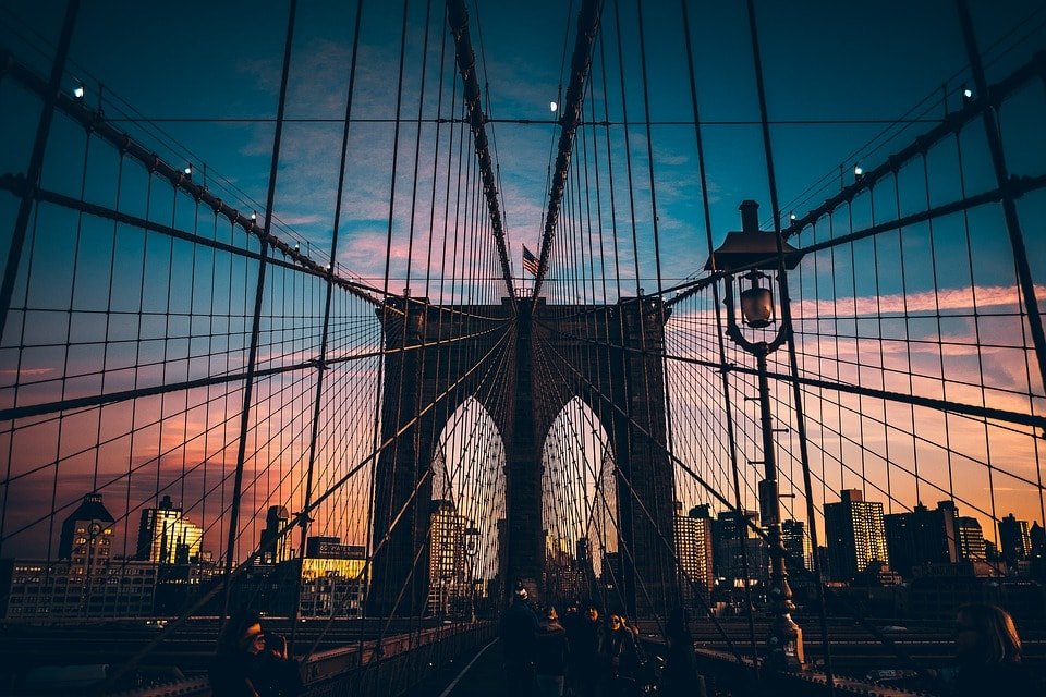 brooklyn bridge zonsondergang lucilladalpozzo pixabay