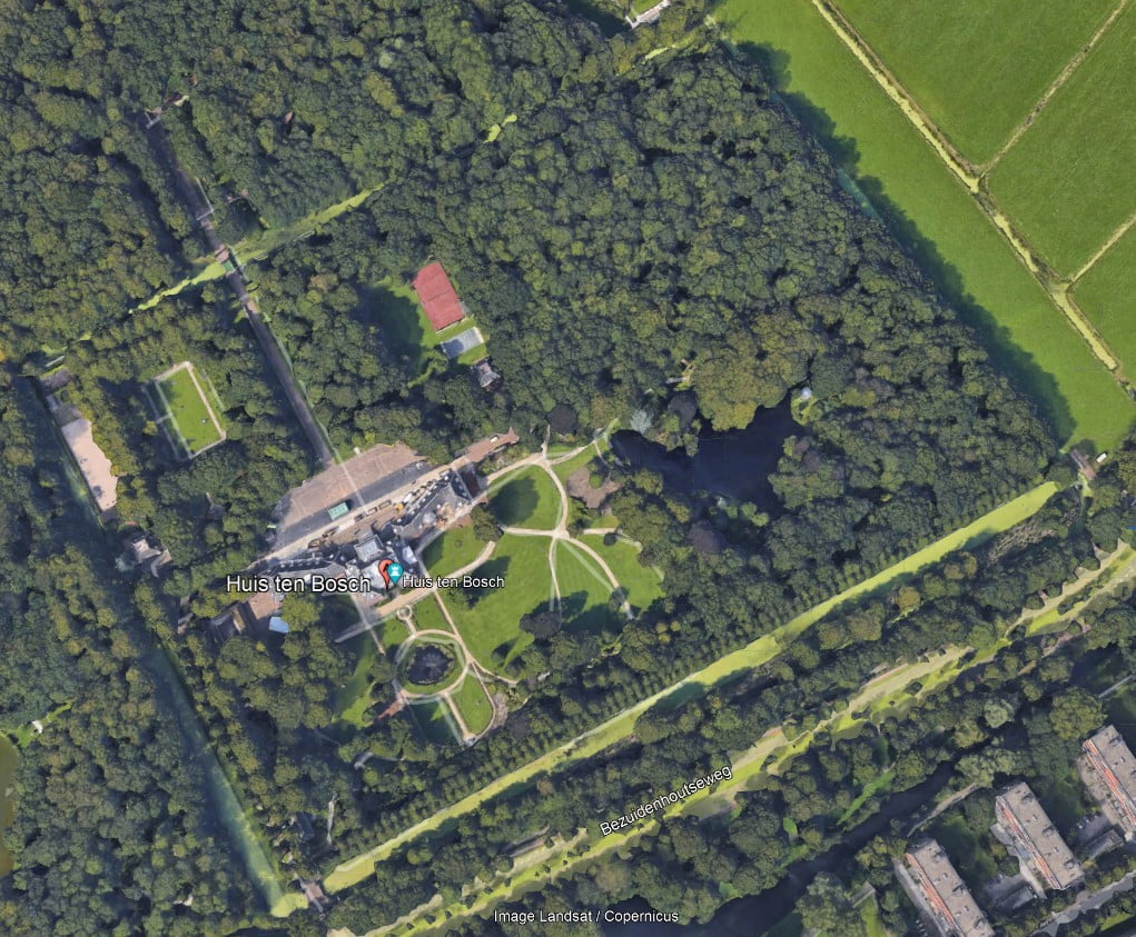 nouveau paleis huis ten bosch luchtfoto google