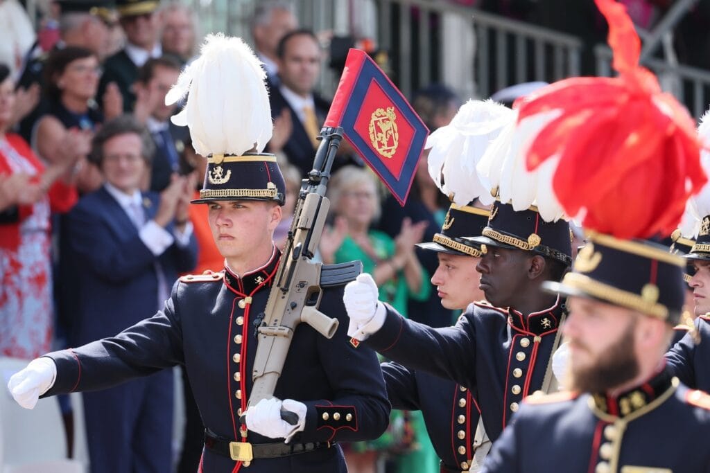 Belgium royal family attend a parade marking the Belgian National Day, in Brussels, Belgium.. ADEL ROYALS MONACHY KONIGLICH ROYAUX