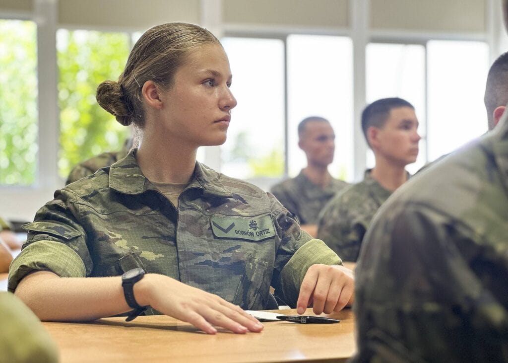 The first day of their military training at the General Military Academy (AGM) in Zaragoza, Aragon, Spain, 18 August 2023.