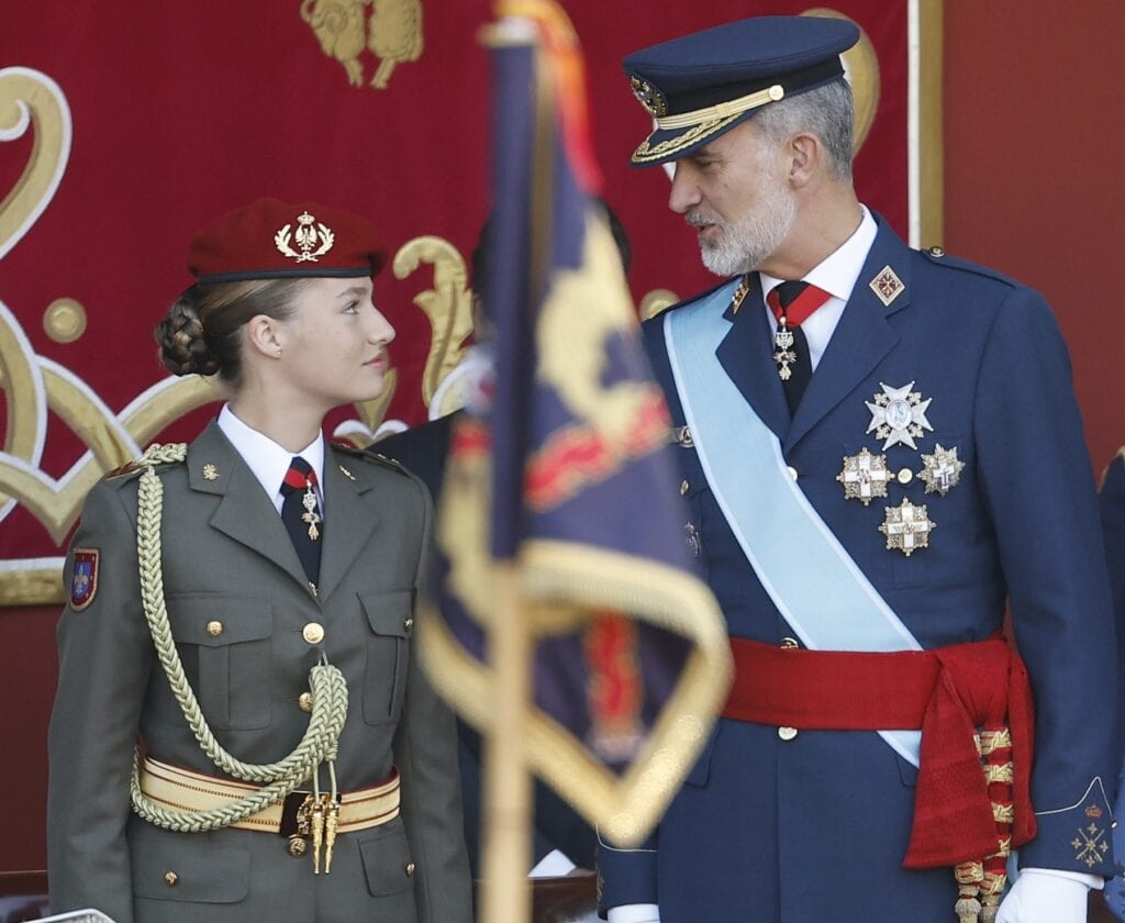 Royal family members attend military parade on Spanish National Day