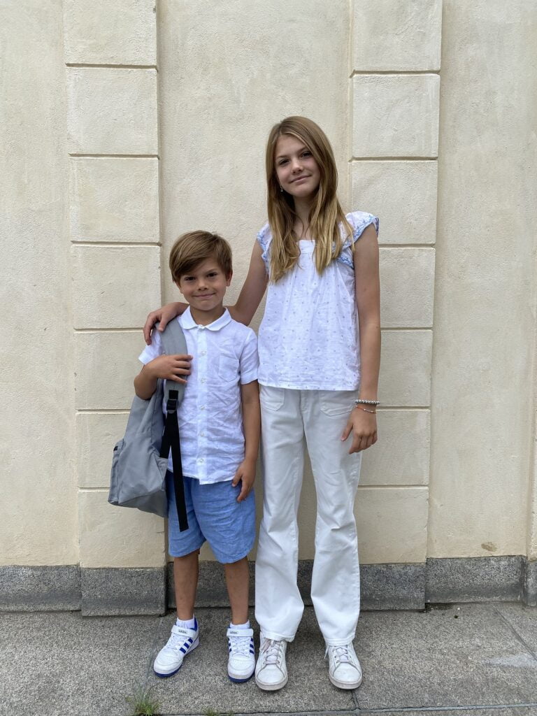 Prinsessan Estelle och Prins Oscar, skolstart. Augusti 2023