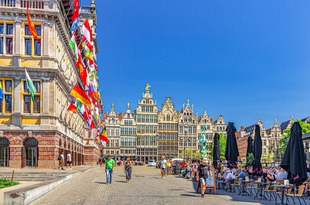 Antwerp,,Belgium,,July,7,,2023:,City,Hall,Stadhuis,,Guildhalls,Guild
