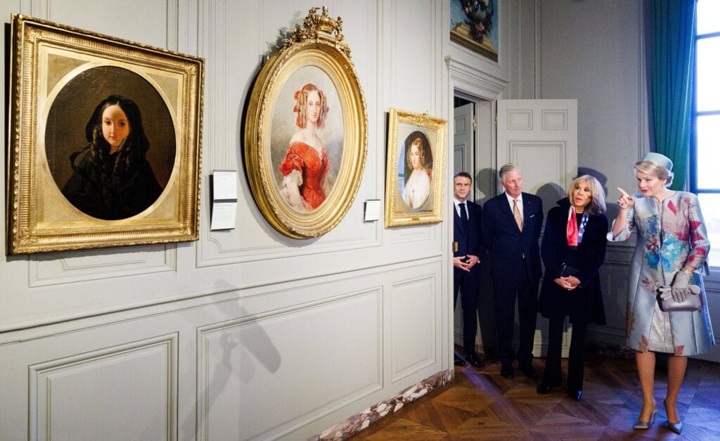 State Visit of King Philippe and Queen Mathilde to France (Day 3) CHANTILLY, FRANCE OCTOBER 16 : Queen Mathilde of Bel