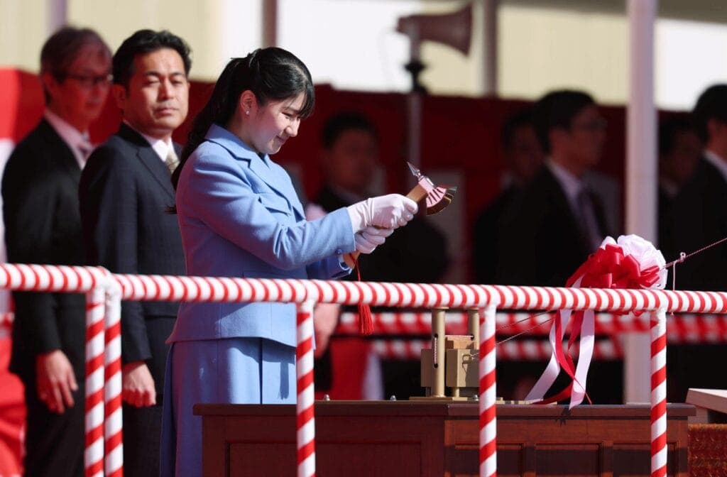 Princess Aiko Attends Launch Ceremony for Research Vessel