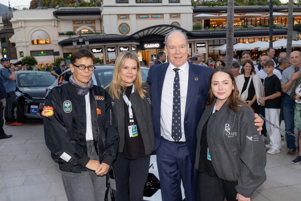 ** No Tabloid ** Prince Albert II And Princess St?phanie Of Monaco Support Camille Gottlieb At The Start Of The 9th E Rally Of Monte Carlo 15 Oct 2025