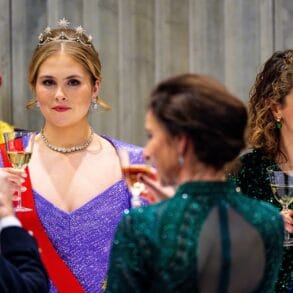 2024 amalia staatsbanket portugal tiara paars sterren anp